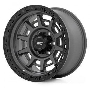 Rough Country 85 Series Wheel | Simulated Beadlock | Gunmetal Gray/Black| 17x9 | 5x5 | -12mm