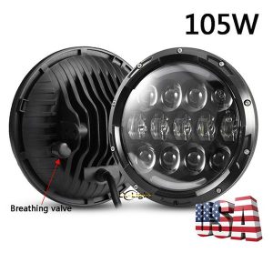 FAROS 7" LED JEEP JK HEADLIGHT PAR OEDRO 105W