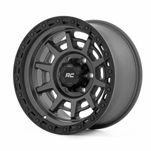 Rough Country 85 Series Wheel Simulated Beadlock | Gunmetal Gray/Black | 17x9 | 6x5.5 | -12mm