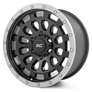 Rough Country 87 Series Wheel Simulated Beadlock | Black/Machined | 17x8.5 | 6x5.5 | +0mm